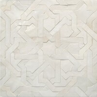 White Moroccan bathroom floor tile