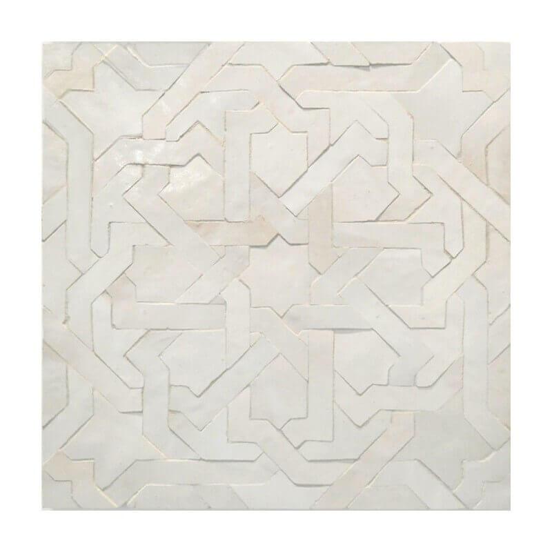 White Moroccan bathroom floor tile