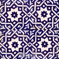 Blue Moroccan shower wall tile