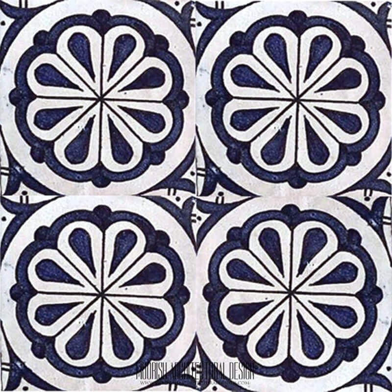 Blue Tile Bathroom Mediterranean style