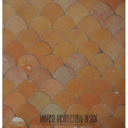 Peach fish scales tile