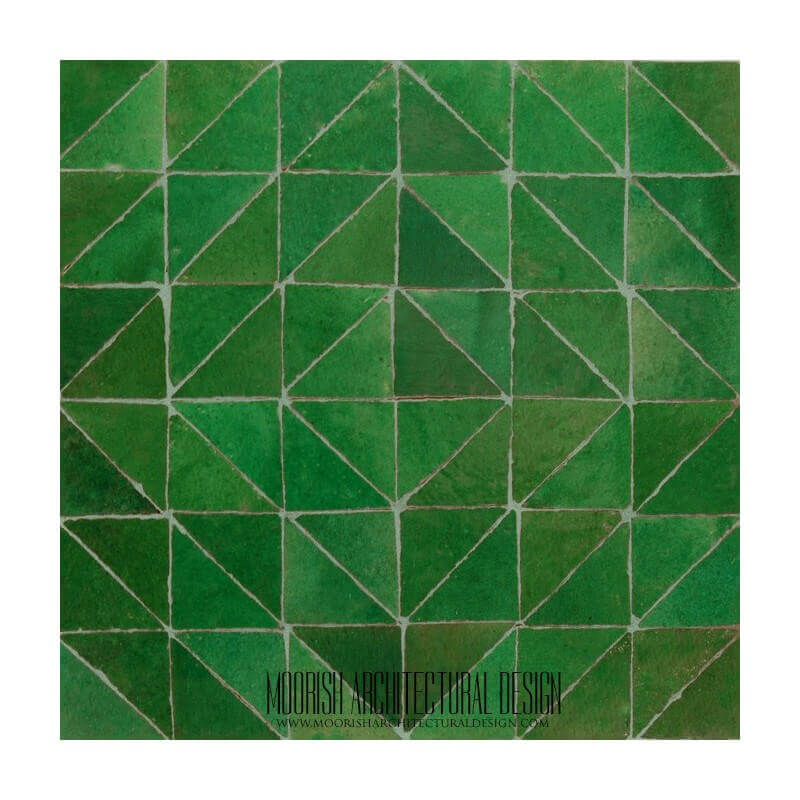 Green Moroccan bathroom floor tile design