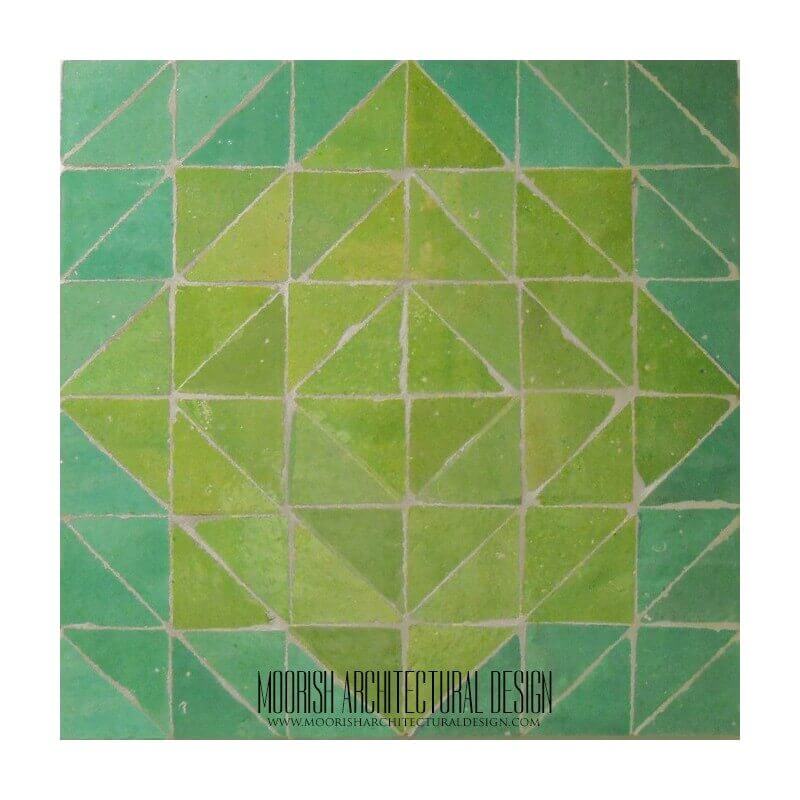 Green Moroccan backsplash tile design