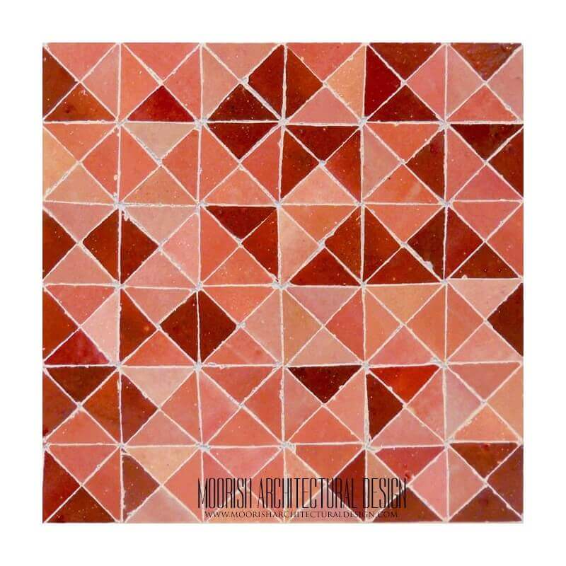 Red Moroccan mosaic tile floor
