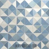 Blue Moroccan mosaic bathroom floor tile
