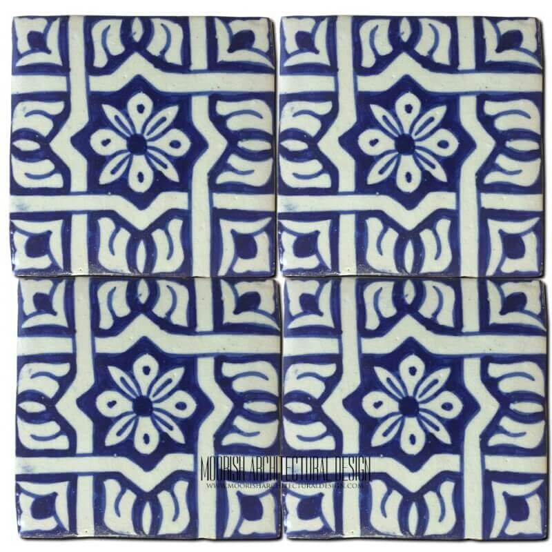 Mediterranean Tiles Blue Bathroom Tile, Bathroom Floor Tile Blue And White
