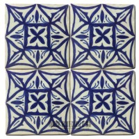 Blue Moorish shower floor tile