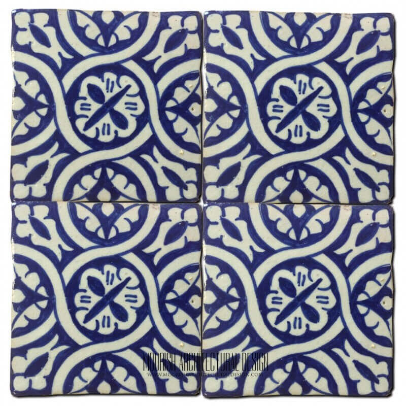 Blue Moorish Ceramic Bathroom Wall Tile