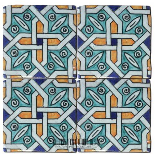 Moroccan Hand Painted Tile 34