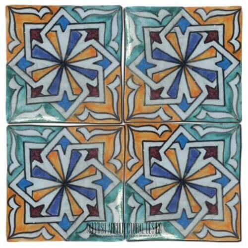 Moroccan Hand Painted Tile 06