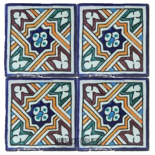 Moroccan Hand Painted Tile 08