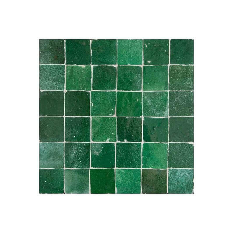 Green 2x2 Moroccan Tile: 2x2 Zellige Tile