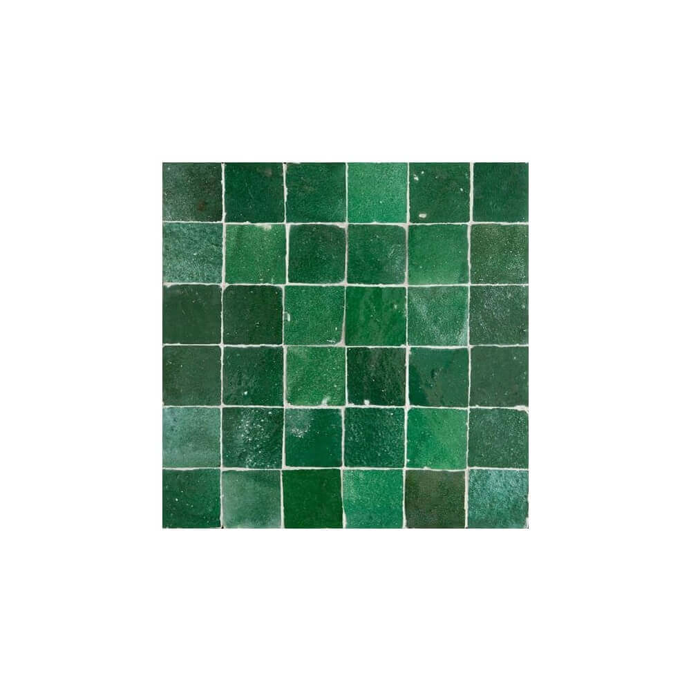 Green 2x2 Moroccan Tile: 2x2 Zellige Tile