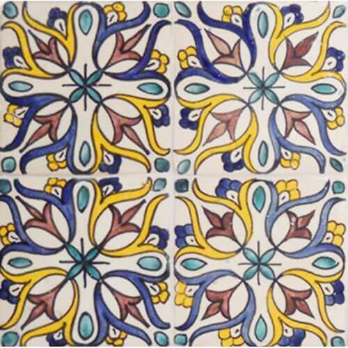 Moroccan Hand Painted Tile 07